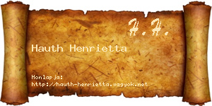 Hauth Henrietta névjegykártya